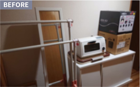 部屋の中に不用品が多い